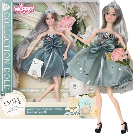 Woopie Royal muñeca Emi con elegante vestido de tul con lazo y ramo