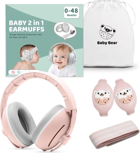 Auriculares protectores infantiles 2en1 Doggy rosa - 1 pieza