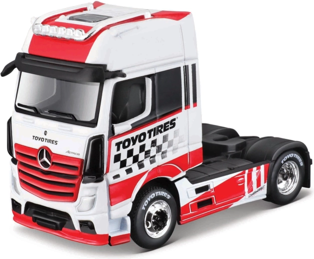 Maisto Mercedes-Benz Actros 1851 modelo rojo-blanco 1:64
