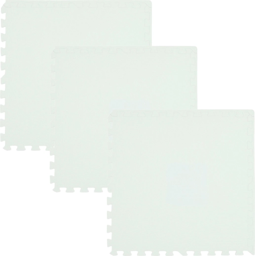 Alfombra de suelo de espuma HUMBI 180 × 60, puzzle grande impermeable, segura para niños, blanca (3 uds.)