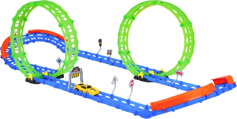 Pista modular con barreras de seguridad
