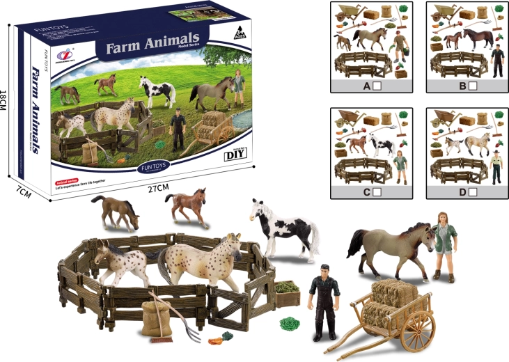 Animalitos de granja – set con caballos y corral