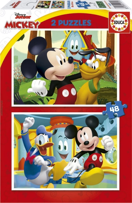 Puzzle EDUCA Mickey Mouse – Parque de atracciones 2×48 piezas