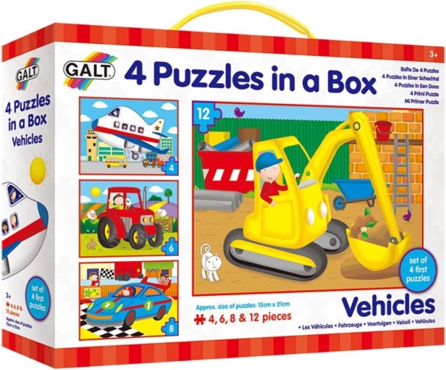 GALT Puzzle Medios de transporte 4 en 1 (4, 6, 8, 12 piezas)