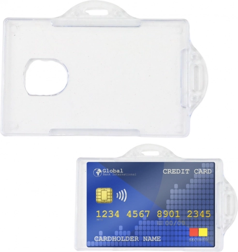 Funda transparente horizontal para identificador de plástico rígido