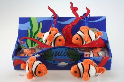 Llavero de peluche de pez payaso 10 cm