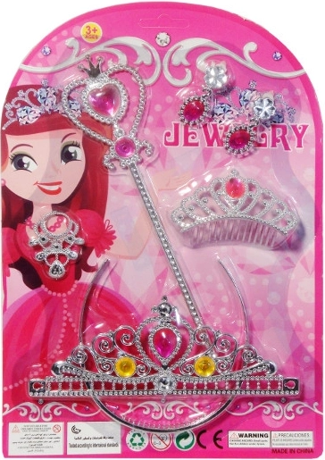 Set infantil para una pequeña princesa: tiara, joyas y varita mágica