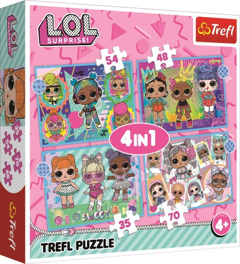 Puzzle 4 en 1 Conoce las muñecas L.O.L. Surprise