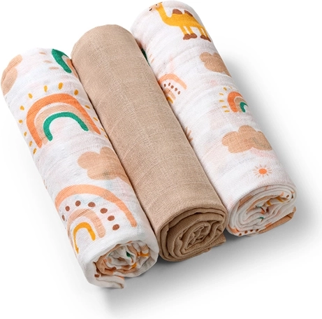 BabyOno pañales de muselina Super Soft 3 uds – beige