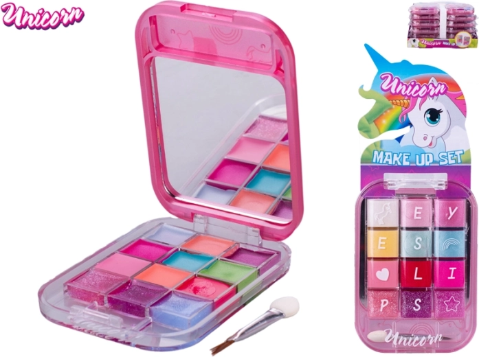 Paleta de maquillaje infantil Unicorn – brillos de labios y sombras de ojos