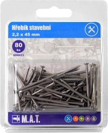 Clavos de construcción 45 × 2,2 mm, 80 uds.