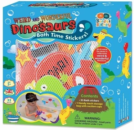 Pegatinas de espuma para el baño Dinosaurios locos con red