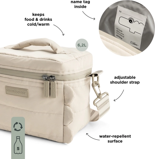 Bolsa térmica acolchada Done by Deer Croco color arena
