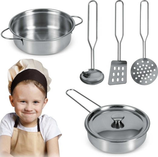 Set de cocina infantil de acero inoxidable 5 piezas RICOKIDS
