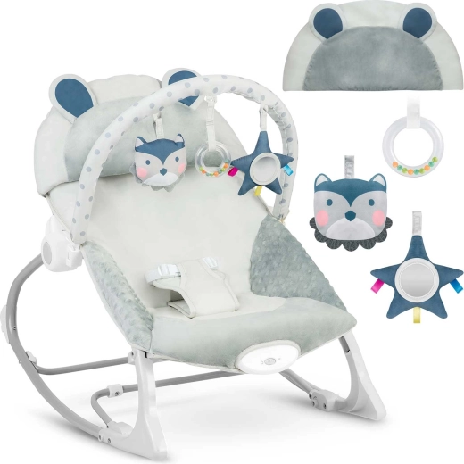 Hamaca y balancín con vibración RICOKIDS – gris