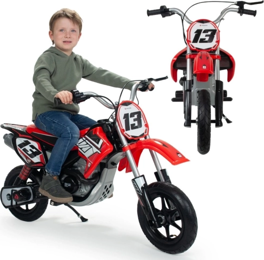 Moto de motocross eléctrica infantil 24V roja INJUSA