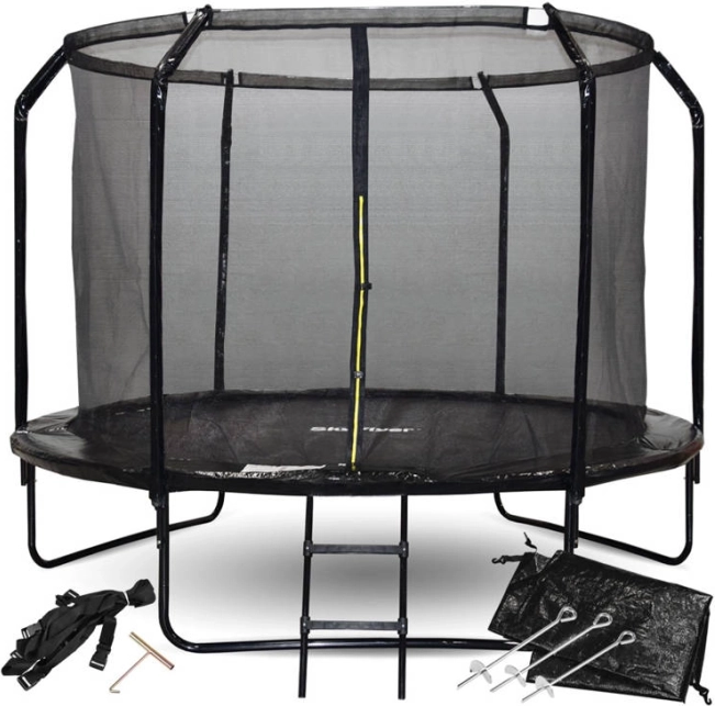Trampolín de jardín SKYFLYER 304 cm con red de seguridad y escalera