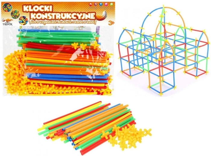 Juego de construcción de bloques tipo pajitas (300 piezas)