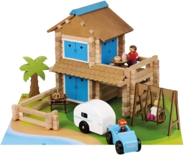 Jeujura kit de construcción de madera Casa de recreo (185 piezas)