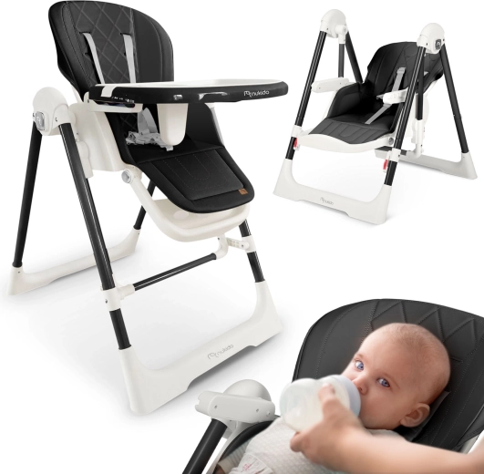 Nukido Elite silla de comer infantil negra 3 en 1