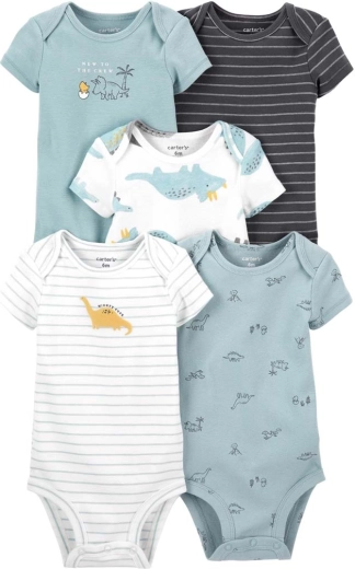 Bodies CARTER'S de manga corta Blue Dino para niño, 5 uds – PRE