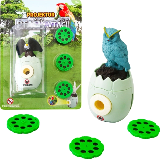 Proyector de pájaros con forma de huevo con 3 discos intercambiables