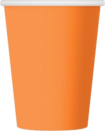 Vasos de papel naranjas, 6 uds.