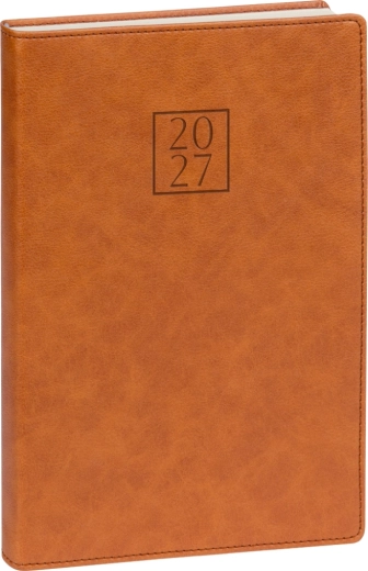 Agenda diaria Notique Prestigio 2027, marrón, 15 × 21 cm