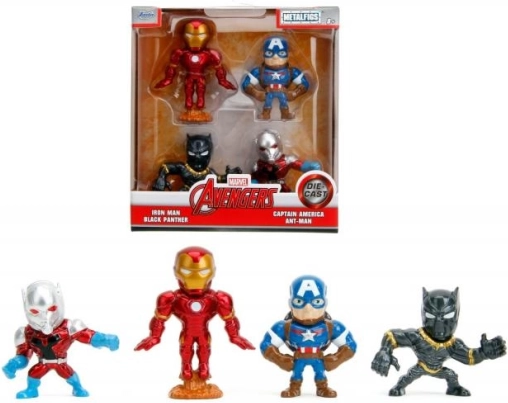 Set de figuras metálicas MARVEL AVENGERS 6 cm – 4 uds