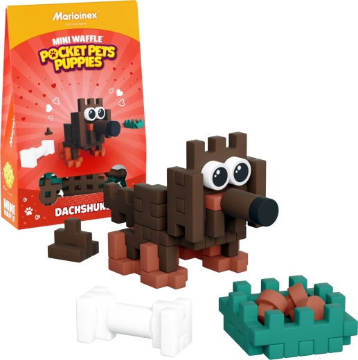 Set de construcción Mini Waffle Pocket Pets – erizo de Marioinex