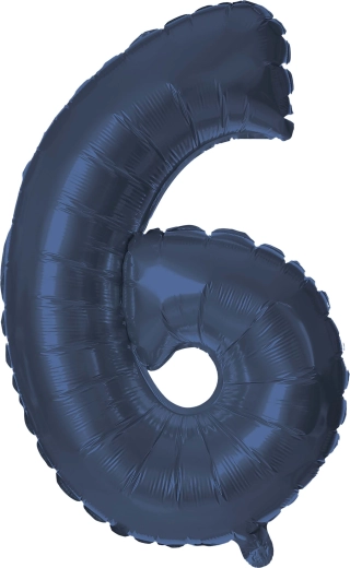 Globo de aluminio número 6 30 cm azul TORO