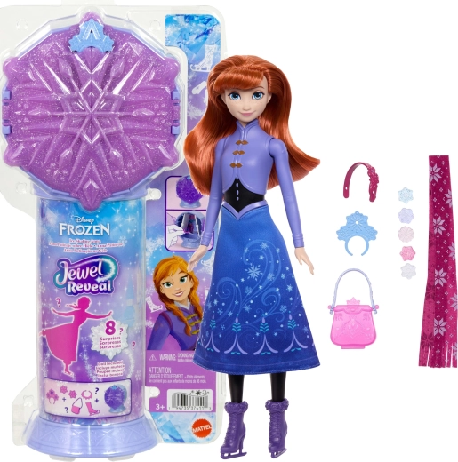 Mattel Disney Frozen Jewel Reveal muñeca Anna con patines y accesorios