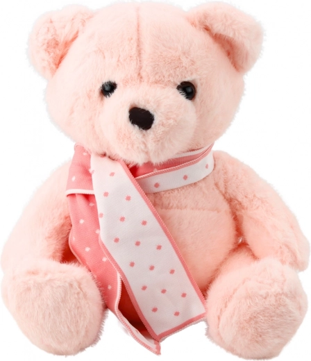 Osito de peluche rosa con bufanda 35 cm