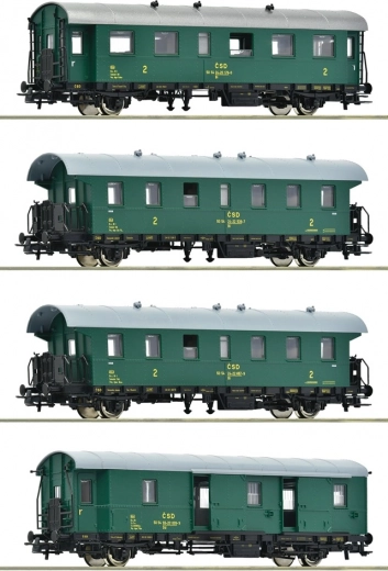 Juego de vagones de pasajeros ČSD para modelismo ferroviario