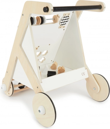 Andador infantil de madera Bieco con actividades Black & White