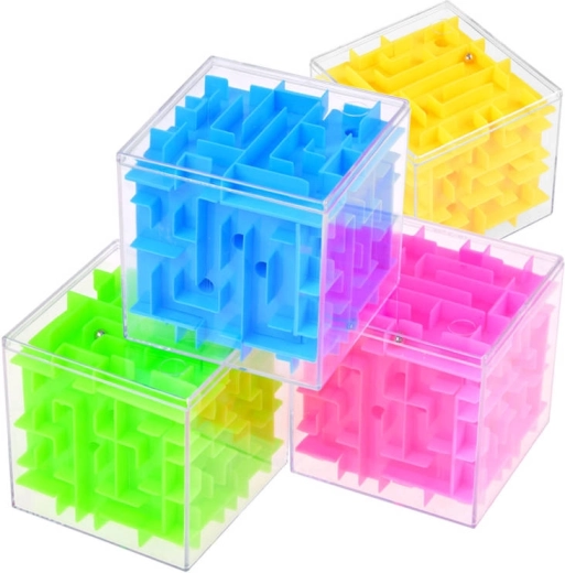Cubo laberinto 3D giratorio – cubo rompecabezas de colores 7,5 cm
