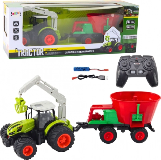 Tractor RC con segadora y pinza giratoria 2.4 GHz