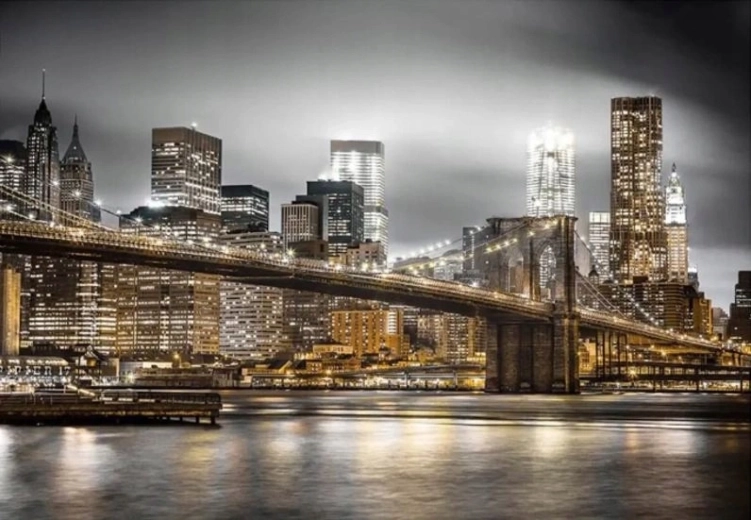Pintura por números del puente de Brooklyn en Nueva York, 40 × 50 cm