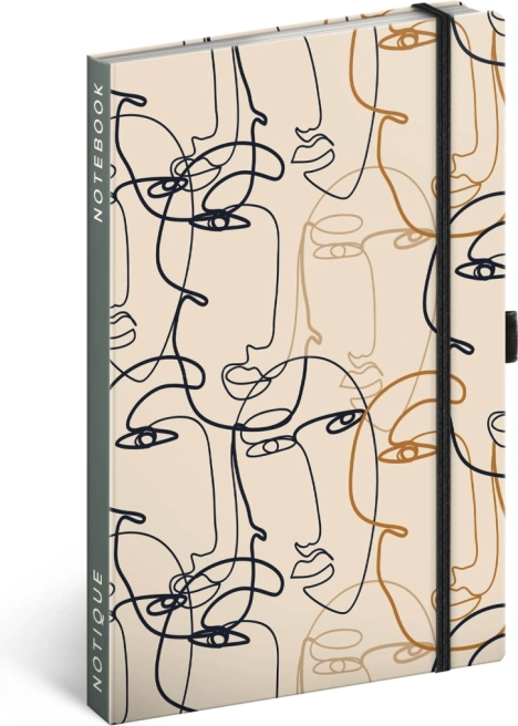 Cuaderno rayado NOTIQUE rostro 13 × 21 cm