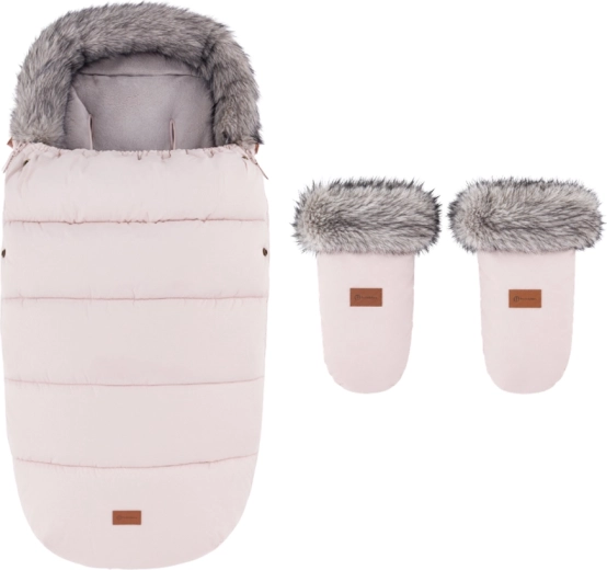 PETITE&MARS saco de invierno Comfy 4v1 con manoplas para cochecito Fjora Rose Petal