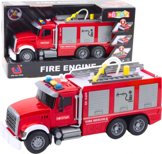 Camión de bomberos con efecto de agua, luces y sonidos 1:14