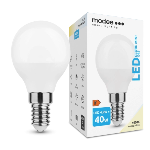 Modee LED Globo Mini G45 4,9 W E14 blanco neutro