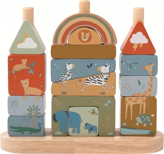 2kids toys safari bloques de madera para ensartar