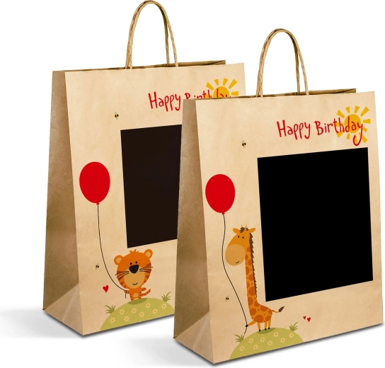 Bolsa de regalo de papel Kraft para botella 26,5 × 12,7 × 33 cm - 1 unidad