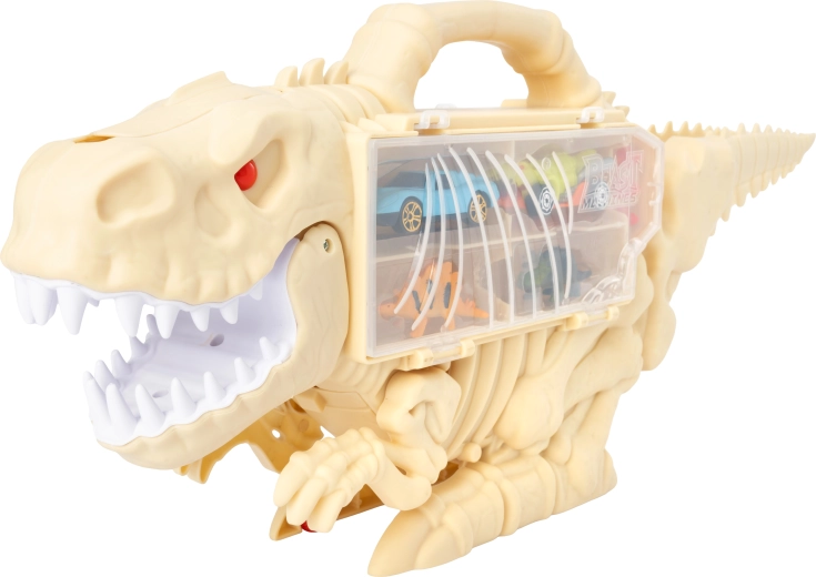 Dinosaurio lanzador con cochecitos 47 cm – maletín portátil y pista