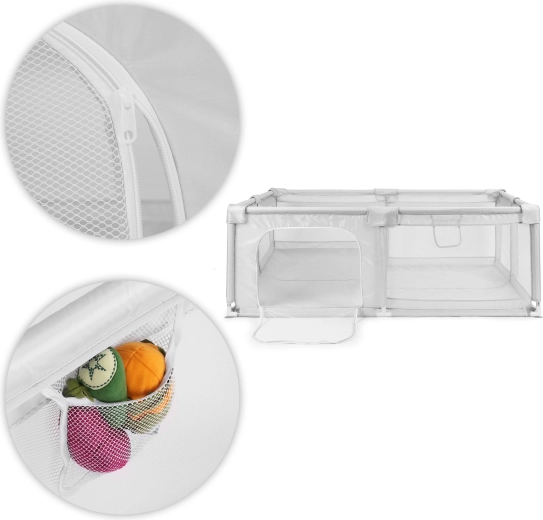 Estructura de malla segura con cremallera exterior