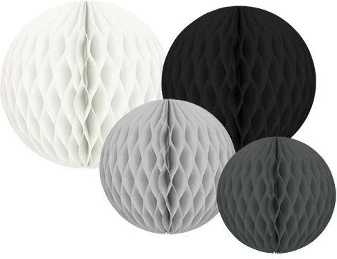 JaBaDaBaDo decoraciones de papel honeycomb mezcla negra (4 uds.)