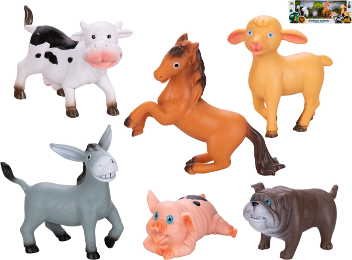Set de animales de granja de 7–10 cm, 6 uds en caja