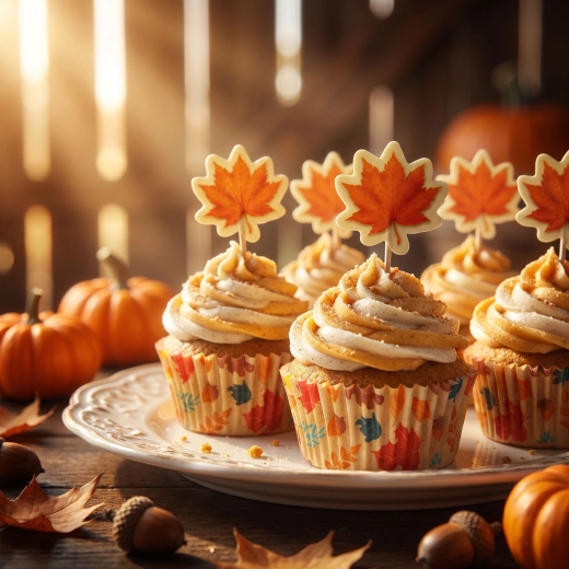 Set de cápsulas de papel para muffins con decoraciones para pinchar 24 + 24 unidades