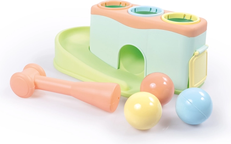 Juego de golpear con bolitas en colores pastel